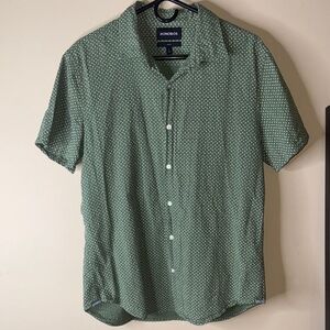 Bonobos Olive Geometric Patterned Men's Shirt